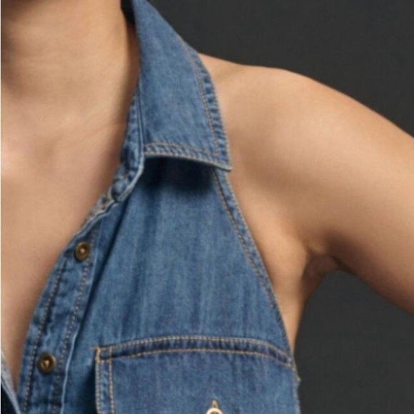 Anthropology Pilcro Sleeveless Halter Swing Denim Midi
Dress Size Small NWT - Picture 4 of 14